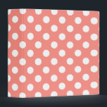 White polka dots on peach binder<br><div class="desc">White polka dots on peach</div>