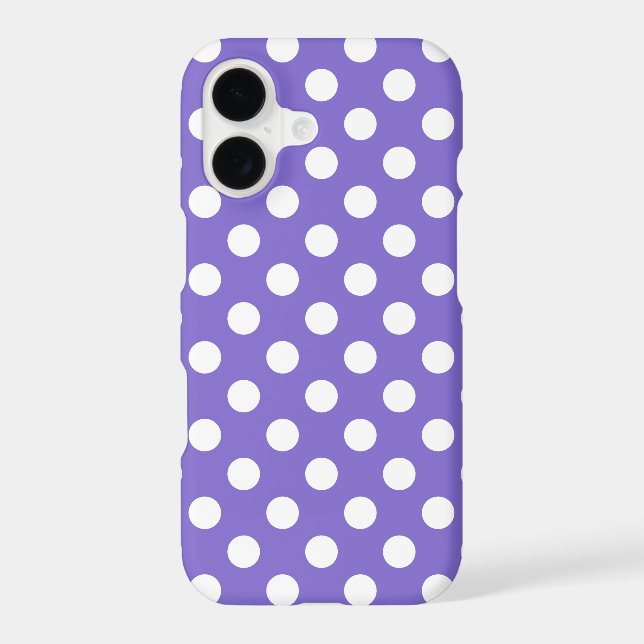 White polka dots on periwinkle (Back)