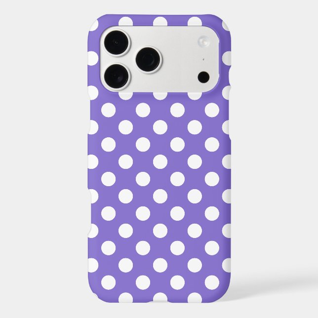 White polka dots on periwinkle (Back)