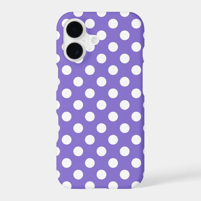 White polka dots on periwinkle (Back)