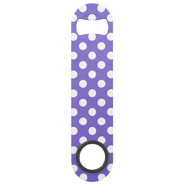 White polka dots on periwinkle bar key (Front)