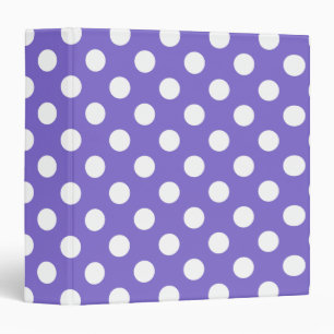 White polka dots on periwinkle binder