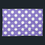 White polka dots on periwinkle kitchen towel<br><div class="desc">White polka dots on periwinkle</div>