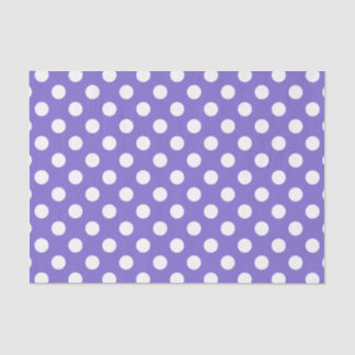 White polka dots on periwinkle tissue paper