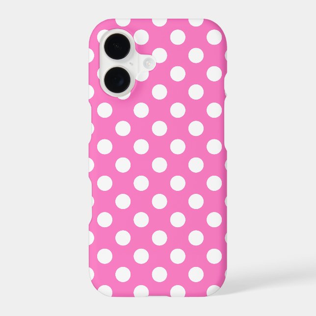 White polka dots on pink (Back)