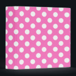 White polka dots on pink binder<br><div class="desc">White polka dots on pink</div>