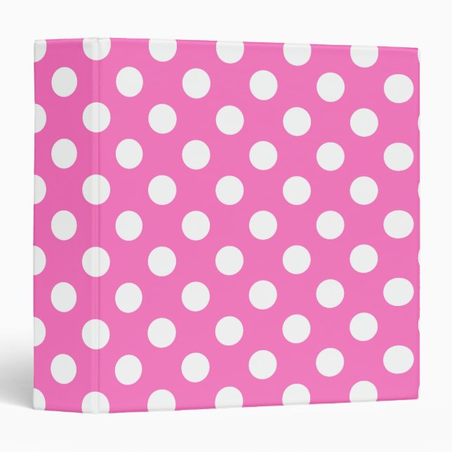 White polka dots on pink binder (Front/Spine)