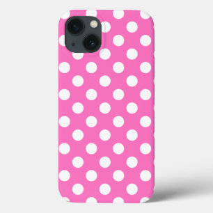 White polka dots on pink Case-Mate iPhone case