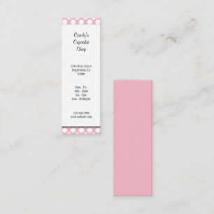 White Polka Dots on Pink Editable Business Mini Business Card