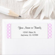 White Polka Dots on Pink Editable Return Address