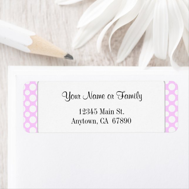 White Polka Dots on Pink Editable Return Address (Insitu)