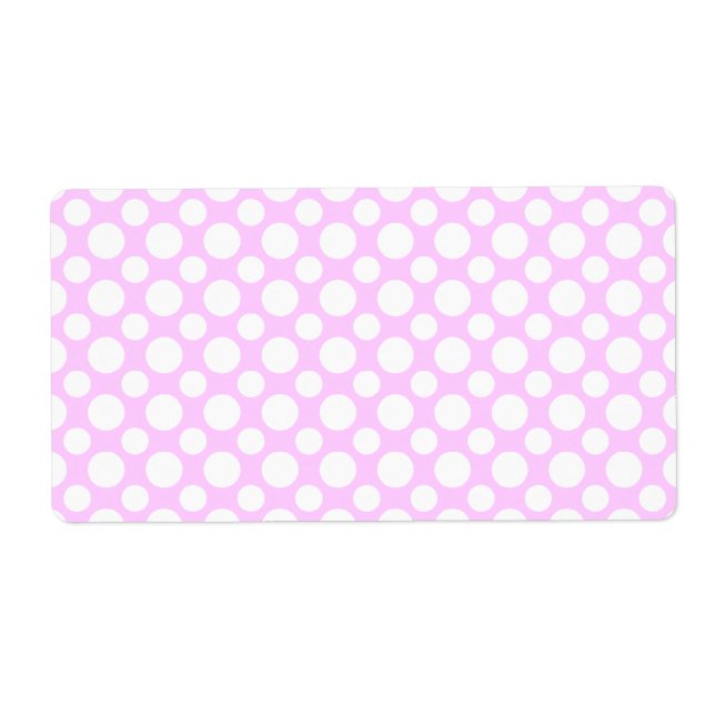 White Polka Dots on Pink Shipping Label (Front)