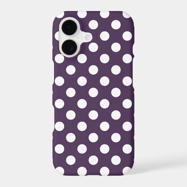 White polka dots on plum purple (Back)