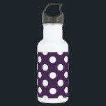 White polka dots on plum purple 532 ml water bottle<br><div class="desc">White polka dots on plum purple</div>