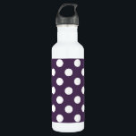 White polka dots on plum purple 710 ml water bottle<br><div class="desc">White polka dots on plum purple</div>