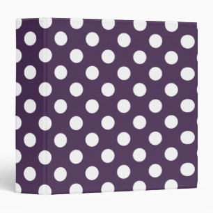 White polka dots on plum purple binder