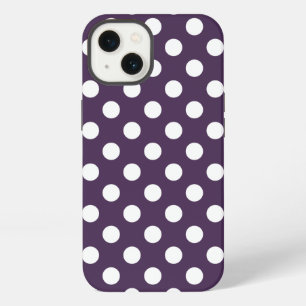 White polka dots on plum purple Case-Mate iPhone c 13 Case