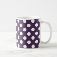 White polka dots on plum purple