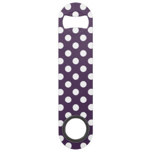 White polka dots on plum purple speed bottle opener