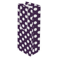 White polka dots on plum purple