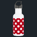 White polka dots on red 532 ml water bottle<br><div class="desc">White polka dots on red</div>