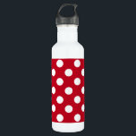 White polka dots on red 710 ml water bottle<br><div class="desc">White polka dots on red</div>