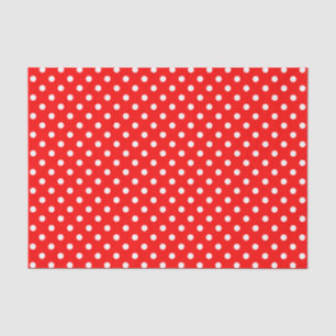 White Polka Dots on Red Background Tissue Paper