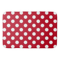 White polka dots on red