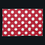White polka dots on red kitchen towel<br><div class="desc">White polka dots on red</div>