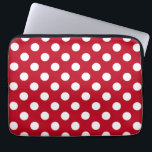 White polka dots on red laptop sleeve<br><div class="desc">White polka dots on red</div>