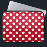 White polka dots on red laptop sleeve<br><div class="desc">White polka dots on red</div>