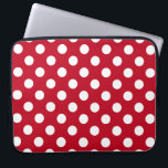 White polka dots on red laptop sleeve<br><div class="desc">White polka dots on red</div>