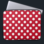 White polka dots on red laptop sleeve<br><div class="desc">White polka dots on red</div>