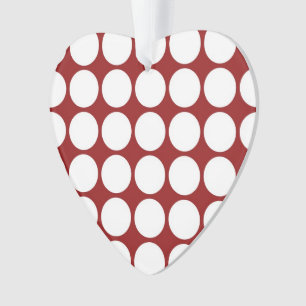 White Polka Dots on Red Ornament