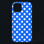 White polka dots on royal blue iPhone 12 case<br><div class="desc">White polka dots on royal blue</div>