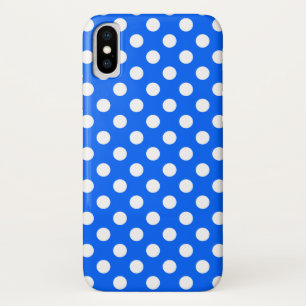 White polka dots on royal blue Case-Mate iPhone case