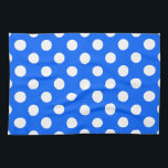 White polka dots on royal blue kitchen towel<br><div class="desc">White polka dots on royal blue</div>