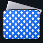 White polka dots on royal blue laptop sleeve<br><div class="desc">White polka dots on royal blue</div>