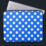 White polka dots on royal blue laptop sleeve<br><div class="desc">White polka dots on royal blue</div>