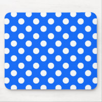 White polka dots on royal blue