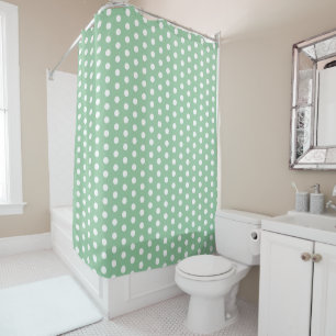 White Polka Dots on Sage Green 