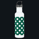 White polka dots on sage green 710 ml water bottle<br><div class="desc">White polka dots on sage green</div>