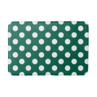White polka dots on sage green