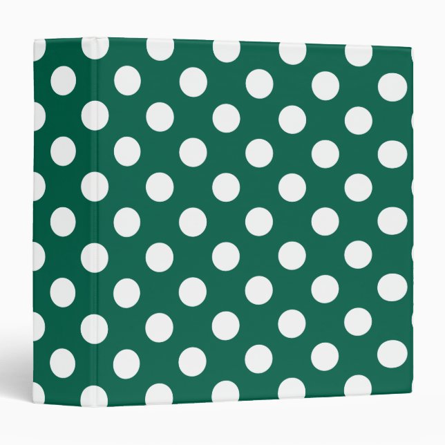 White polka dots on sage green binder (Front/Spine)