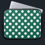White polka dots on sage green laptop sleeve<br><div class="desc">White polka dots on sage green</div>