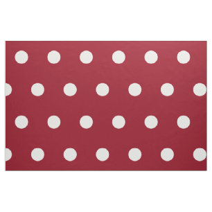 White Polka Dots on School Days Red Fabric