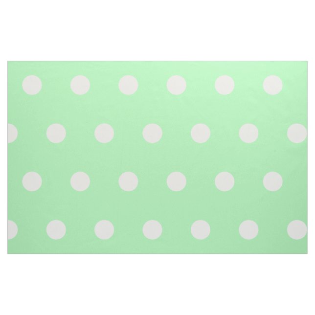 White Polka Dots on Spring Green Fabric (Fat Quarter)