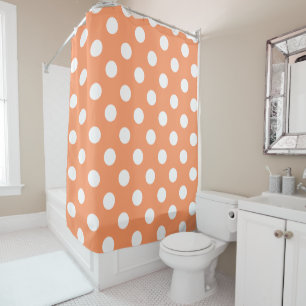 White Polka Dots on Tangerine Orange