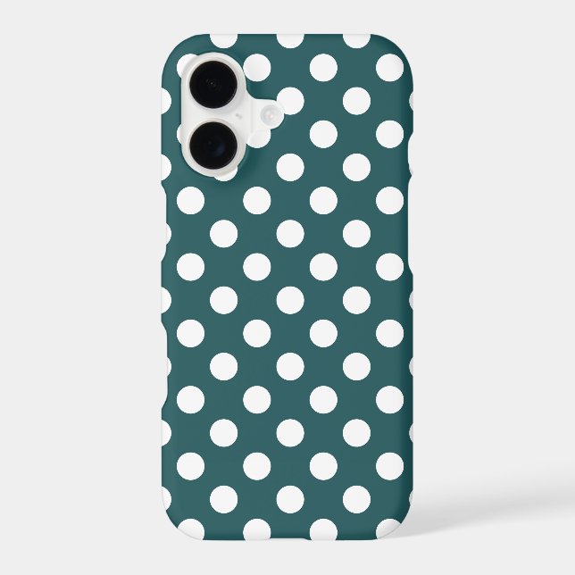 White polka dots on teal (Back)