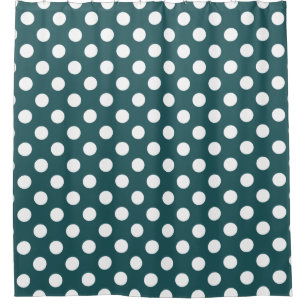 White polka dots on teal